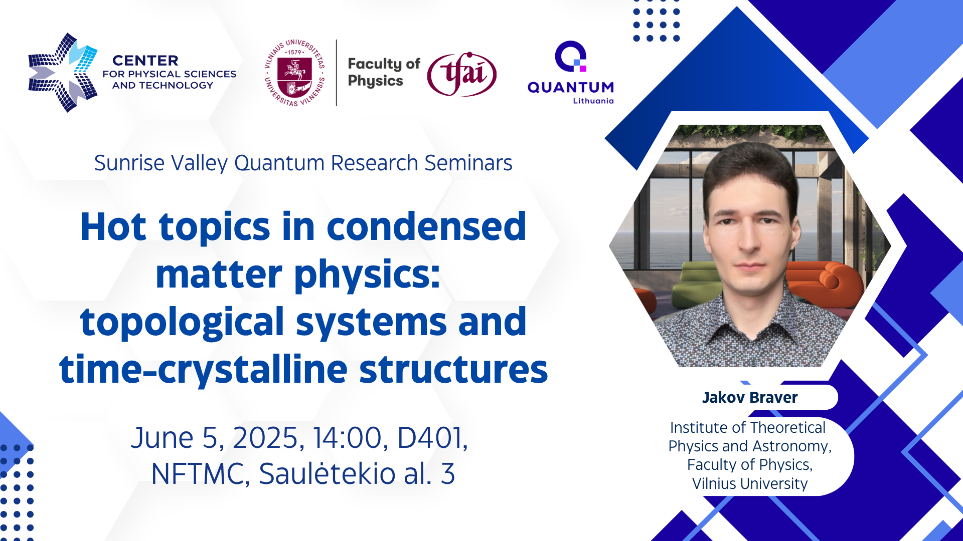Hot topics in condensed matter physics topological systems and time crystalline structures